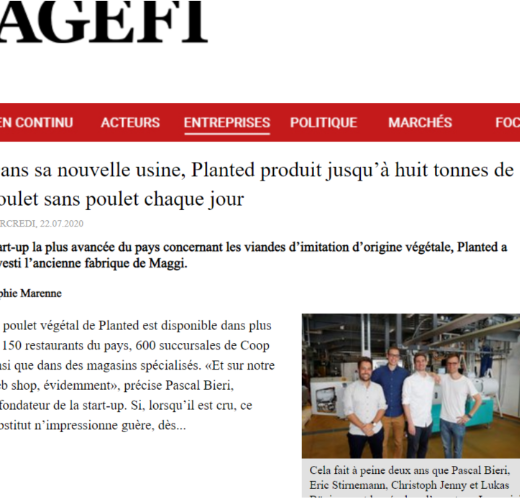 AGEFI - Dans sa nouvelle usine, Planted produit jusqu’à huit tonnes de poulet sans poulet chaque jour